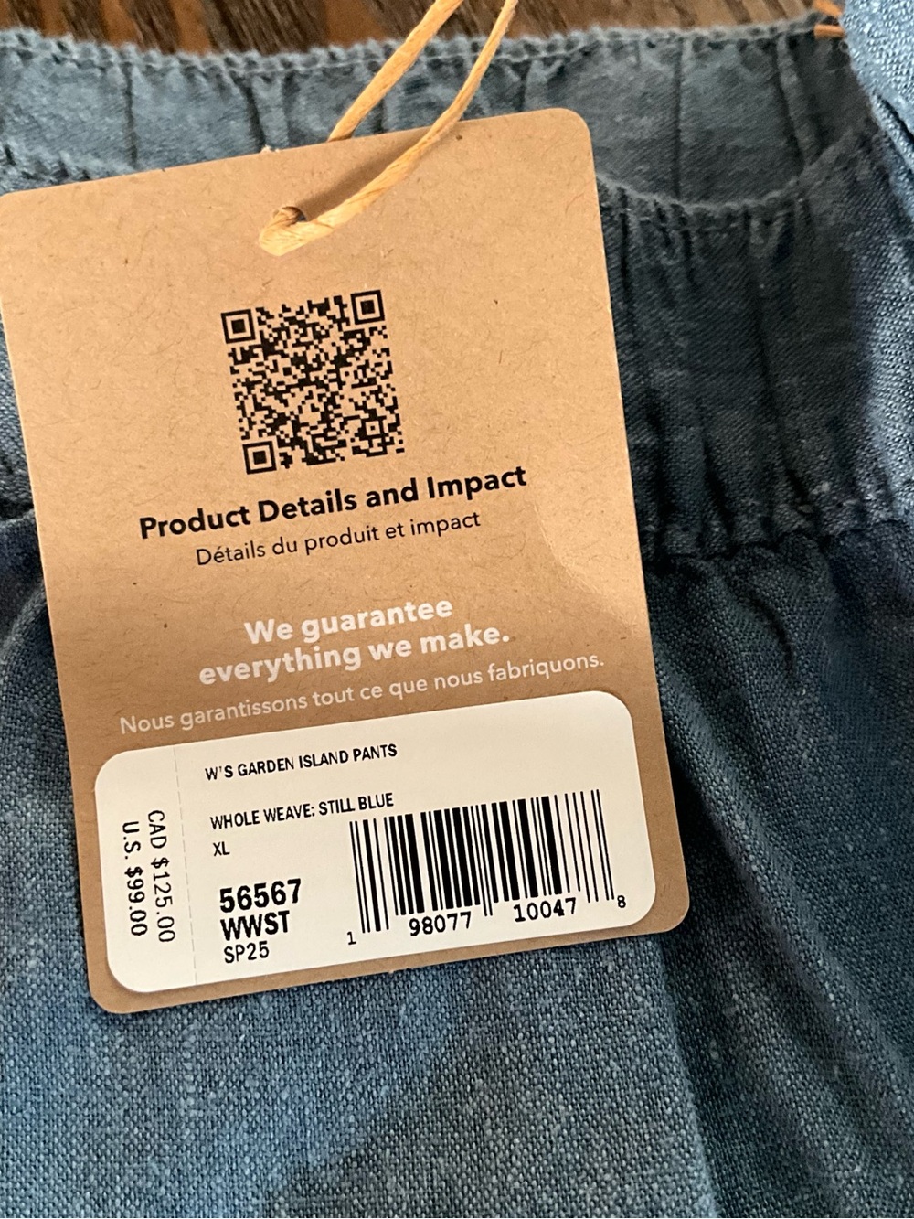 PATAGONIA Light Blue women’s Linen-Blend Casual Pants - Picture 2 of 3